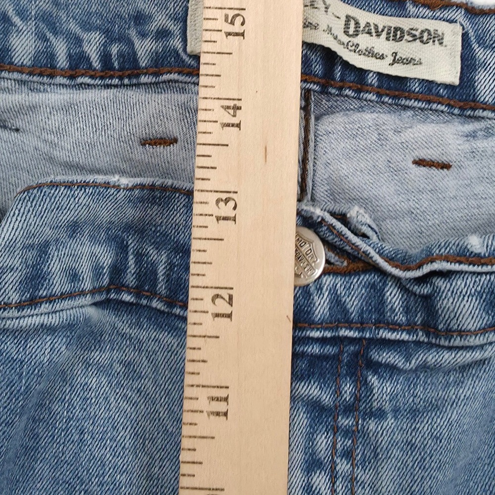 Harley-Davidson Straight Leg Jeans Womens 22 Blue Vintage Biker 90s Motor Style - Picture 10 of 14